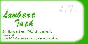 lambert toth business card